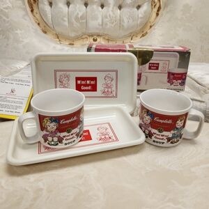 VINTAGE CAMPBELL’S SOUP Kids’ 4-Pc. Mug & Tray Set